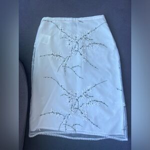 PRADA Organza Floral-Embroidered Midi Skirt | Size IT 40 (Small to Medium)